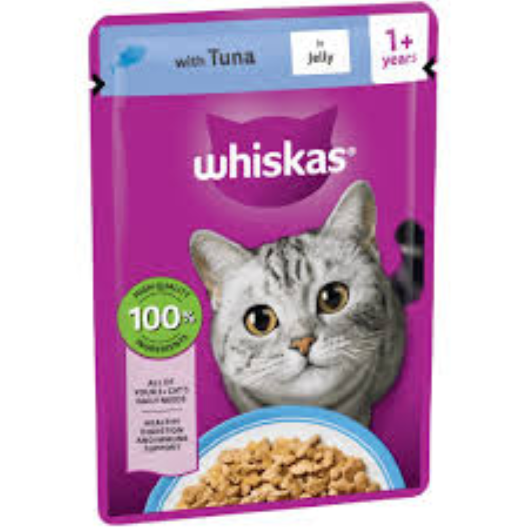 WHISKAS CAT POUCHES TUNA IN JELLY 85G